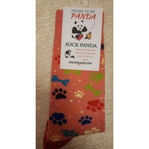 Proud to be Panda Sock Panda Socks Dog Bones Paws Patterned Pink NEW